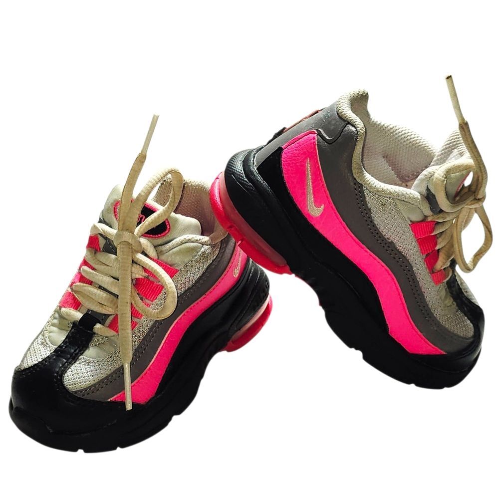 Nike Chunky Pink and Black Sneakers with Platform Sole US 6C Toddler Infant